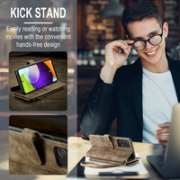 Étui de protection CaseMe pour S23 Ultra avec recharge sans fil, antichoc, portefeuille, en cuir artificiel