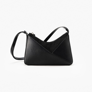 Sacs à main pour femmes en cuir PU de luxe à motif géométrique à poignée unique Fermeture à glissière imperméable Décontracté Demi-cercle Poignée supérieure - Product Image 4