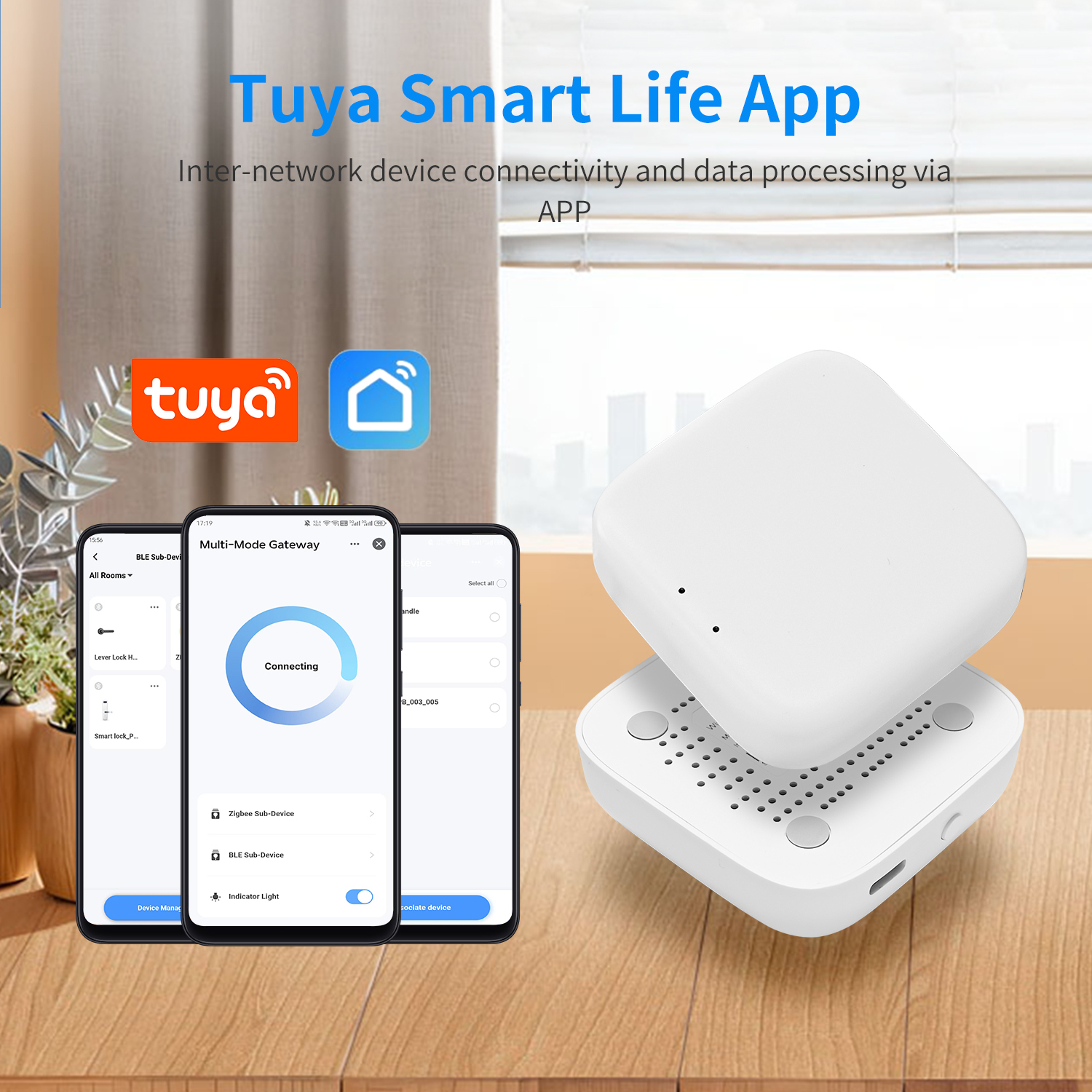 TUYA Rechargeable Wireless Programmable Data Collection Long Range Security System Smart Home Device App Control IOT Gateway Hub