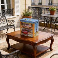 Boîte en fer blanc rectangulaire JH Charming pour ranger le chocolat, les biscuits, le lait et les chewing-gums - Rangement en forme de maison de poupée pour enfants
