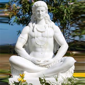 A grandezza naturale di marmo bianco seduto statua di <span class=keywords><strong>Buddha</strong></span> in pietra naturale <span class=keywords><strong>giardino</strong></span> scultura all'aperto grande signore Shiva <span class=keywords><strong>Buddha</strong></span> indiano per la vendita - Product Image 4