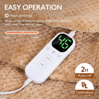 Couverture électrique en tissu de luxe pour l'hiver, certifiée CE RoHS EMC, taille Queen King, couverture chauffante électrique sécurisée pour lit