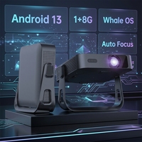 Projecteur intelligent Android 13.0 1080P pour les matchs de football - Mise au point automatique, WiFi 6 sans latence, écran géant 180 pouces, projecteur domestique OEM