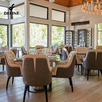 Service clé en main de fabrication sur mesure complète, ensemble complet de meubles de restaurant modernes en marbre pour usage hôtelier et salle à manger, facile à nettoyer