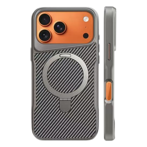 Luxury Matte Carbon Fiber Texture Magnetic Phone Case for <b>iPhone</b> 18 12 13 14 15 16 17 Pro Max With Ring <b>Stand</b> Protective Cover - Product Image 4