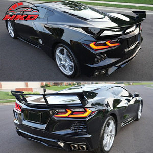 Convient pour Chevrolet Corvette C8 Stingray 2020-2026 Aileron de coffre style High Wing Noir brillant - Product Image 2
