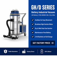 Aspirateur industriel à batterie GH/210D pour usage en usine, puissance 2,1 kW, bac à déchets de 80 L, machine de nettoyage des sols