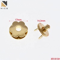 Boucle magnétique à œillet en alliage de zinc de haute qualité en gros 17mm Boucles magnétiques en forme de fleur Accessoires de sac à main Boucle magnétique solide