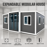 Maisons conteneurs préfabriquées extensibles, design industriel, construction en panneaux sandwich, plans d'étage personnalisables, logement mobile