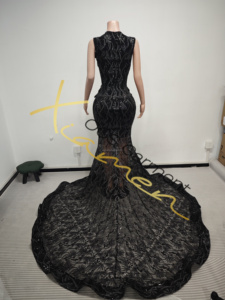 Ocstrade Listo para Enviar - Contacta Antes de Ordenar Vestido de Noche Negro Personalizado <span class=keywords><strong>con</strong></span> Pedrería Elegante Vestido de Gala Sirena Vestidos de Fiesta 2026 - Product Image 5