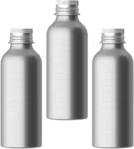 Envase cosmético de aluminio vacío Botella de loción Envase de metal 100ml 150ml 200ml 250ml 500ml Botella de alumbre plateado con tapa de rosca