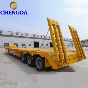 รถบรรทุกกึ่งพ่วงสำหรับขนส่ง50ton 80ton 3แกน10ม.-18ม. 100ton รถบรรทุกชั้นต่ำ - Product Image 3