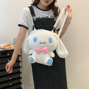 Hot Selling High Quality Carton Kawaii Sanrioed Backpack Kuromi Melody Cinnamoroll Plush Bag For Kids Gifts