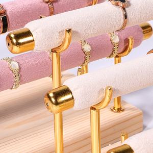 Présentoir à bagues en or à 1 niveau, support <span class=keywords><strong>de</strong></span> présentation pour bijouterie, accessoires <span class=keywords><strong>de</strong></span> diffusion en direct, <span class=keywords><strong>stand</strong></span> <span class=keywords><strong>de</strong></span> présentation - Product Image 2