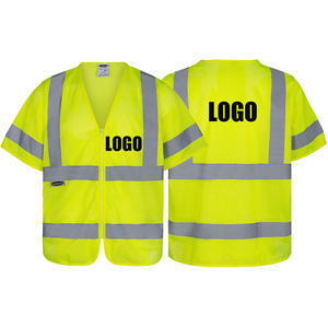 Chaleco de seguridad de malla de alta visibilidad Clase 3 básico personalizado cinta reflectante de 2 pulgadas de ancho alto para trabajo en carretera - Product Image 5