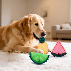 Juguetes de Plástico para Perros, Resistentes a Mordidas, Interactivos, con Sonido, Diseño de Frutas, Forma Redonda, para Uso en Interiores, Juguetes de Entrenamiento SORADD SRD-626 - Product Image 1