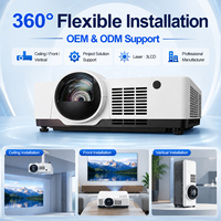 Projecteur laser professionnel 4K prêt à l'emploi, 6500 lumens WXGA 3LCD, courte focale, haut-parleurs intégrés pour l'éducation et les entreprises