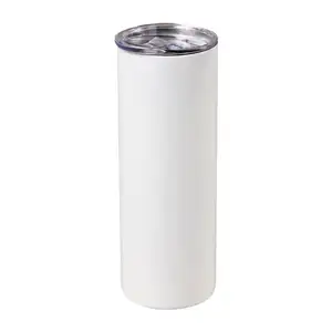 15oz 20oz 30oz White Stainless Steel Straight Sublimation Blank With Straw And Rubber Usa Warehouse In Stock