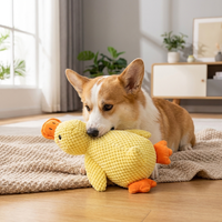Mainan Anjing Berbunyi, Teman Tidur, Boneka Bebek Kuning, Tahan Lama, Menyenangkan, Mainan Hewan Peliharaan dari Bahan Plush