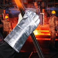 700 ℃   Sarung Tangan Tahan Suhu Tinggi, 1000 ° Sarung Tangan Anti Panas C Radiant Heat Protection untuk Operasi Suhu Tinggi