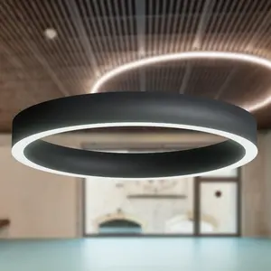 Simple Aluminum Profile Led Ceiling Lights Circle Rings Acrylic Modern Led Ceiling Lights For Office