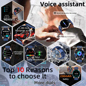 Relógio Inteligente LIGE BW0910 com <span class=keywords><strong>2</strong></span> Pulseiras para Homens, Assistente de Voz, Atende Chamadas, Monitor de Fitness, Frequência Cardíaca, Smartwatch para IOS e Android - Product Image 2