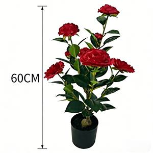 Arbre de camélia artificiel, faux arbre de camélia, arbre de camélia en pot - Product Image 2