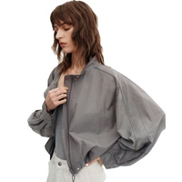 Nouvelle Veste Décontractée Femme Printemps/Été 2026, Coupe Ample, Col Montant, Protection Solaire, Style Vintage, Tendance, Cardigan Court