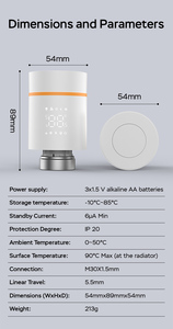 Tuya thông minh tĩnh nhiệt Tản nhiệt van ZigBee nhiệt TRV cho nhà thông minh Alexa tương thích lập trình khách sạn nhà để xe ô tô - Product Image 6