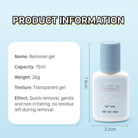 Gel Dissolvant de Colle pour Cils 15ml – Dissolvant Rapide d'Adhésif – Vente en Gros OEM/DOM – Sans Acétone – Marque Privée Disponible