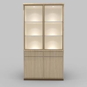 Espositore per gioielli in legno antico con illuminazione a LED su misura per la vendita al dettaglio di mobili e gioielli per cassetti - Product Image 4