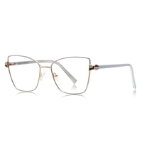 Mode gros yeux de chat cadres pour femme Anti lumière bleue lentille lunettes ordinateur lunettes optique alliage métal lunettes TR 90 cercle