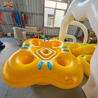 Tube flottant gonflable en PVC de haute qualité pour 4 personnes, en forme de trèfle à quatre feuilles, pour parc aquatique
