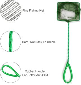 Red de Pesca Cuadrada Ecológica y Duradera para Acuarios, Red de Malla Fina para Captura de <span class=keywords><strong>Peces</strong></span> de 3/4/5/6/7/8/10/12 Pulgadas, Red de Nailon Verde - Product Image 3