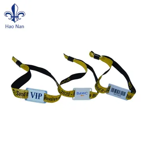 Custom Gold Thread Silver Thread Wristband Festival Bracelet With Custom Logo Polyester Event Wristband