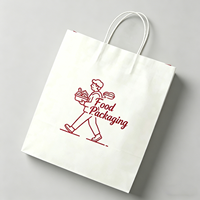 Sac d'emballage alimentaire à emporter biodégradable avec logo personnalisé et poignée, emballage pour restaurant