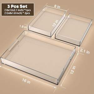 Factory Manufacture High Quality Custom <b>Acrylic</b> Decorative Tray Interchangeable Insert - Product Image 3