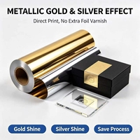 Film de transfert d'impression couleur argent doré métallique Goosam 30cm 60cm AB UV DTF, rouleau de film doré A et B pour imprimante DTF UV