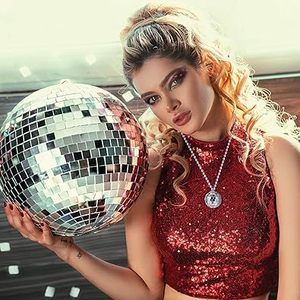 Collar <span class=keywords><strong>de</strong></span> Bola <span class=keywords><strong>de</strong></span> Discoteca Personalizado al por Mayor, Colgante <span class=keywords><strong>de</strong></span> Bola <span class=keywords><strong>de</strong></span> Espejos para Fiesta Retro <span class=keywords><strong>de</strong></span> <span class=keywords><strong>los</strong></span> 70 y <span class=keywords><strong>80</strong></span>, Joyería para Despedida <span class=keywords><strong>de</strong></span> Soltera, Regalo - Product Image 4