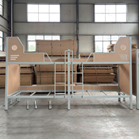 Lits superposés robustes en métal pour étudiants, lit mezzanine moderne avec escalier pour dortoir, école, appartement, tailles Twin, Queen, King