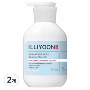 Lotion Illiyoon Ceramide Ato non parfumée 508 ml, lot de 2, soin du corps pour peaux sensibles, prix réduit - Product Image 1