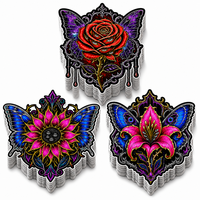 Autocollant en vinyle gothique personnalisé, motif floral sombre, papillon, œil, autocollant découpé à la forme, auto-adhésif, repositionnable, pour skateboard, casque