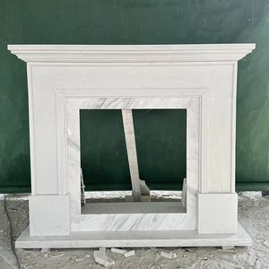 Trung Quốc Tay Chạm Khắc Antique Luxury calacatta Viola đá cẩm thạch cổng thông tin lò sưởi Surround lớp phủ với hoa - Product Image 3