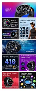 Reloj Inteligente Deportivo C29 con Pantalla Redonda de 1.52 Pulgadas, Resistente al Agua, para Actividades al Aire Libre, Dispositivo Digital para Hombre - Product Image 2