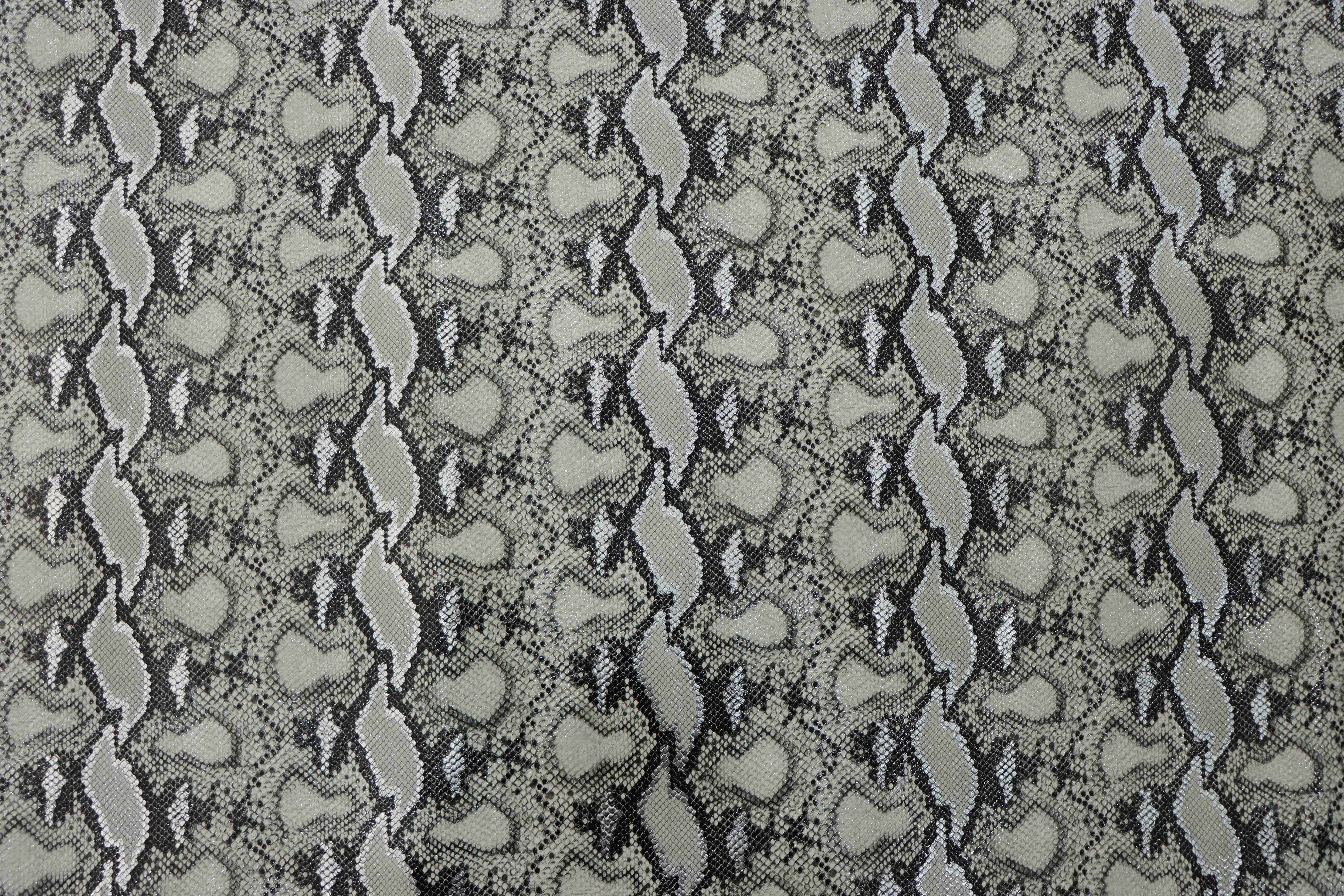 1.0mm Natural Snake Skin Print Glossy Synthetic PU Faux Leather for Fashion Handbags Luggage Usage