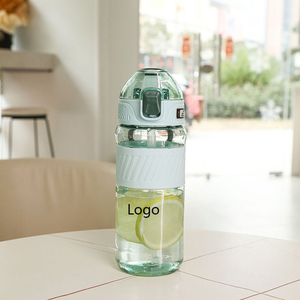 Botella de Agua Portátil de Plástico con Infusor de Té, Tapa con Botón, Libre de BPA, para Senderismo, Viajes, Adultos, Diseño Moderno - Product Image 3