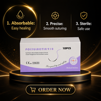 JNCMED Vicryll Polyglactin 910 PGLA Suture chirurgicale synthétique tressée résorbable stérile avec aiguille, toutes tailles personnalisables