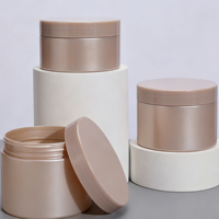 Flacon vide multi-tailles en PET couleur café clair avec bouchon à vis et large ouverture pour lotion corporelle, emballage cosmétique
