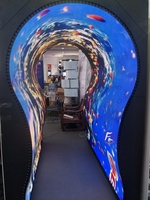 Pantalla LED Flexible para Exteriores de 320x160 mm, Pantalla Curva para Eventos y Exposiciones al Aire Libre, Pantalla Grande