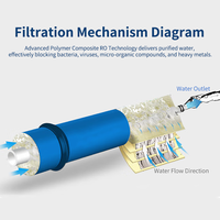 Wosfer ménage RO purificateur d'eau 50g75g100g400g600g Machine à eau pure avec élément filtrant universel membrane d'osmose inverse